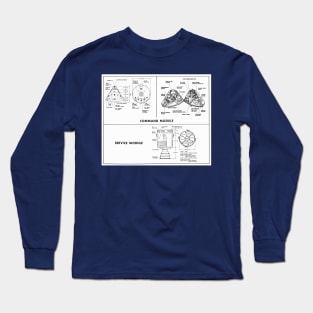 Apollo 10 Cutaway of Command and Service Modules | Vintage Plans Long Sleeve T-Shirt